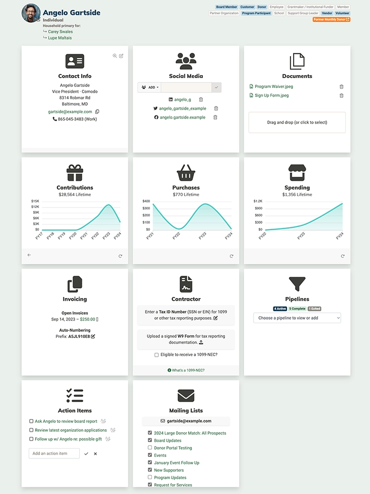 Donor Management — MonkeyPod screenshot