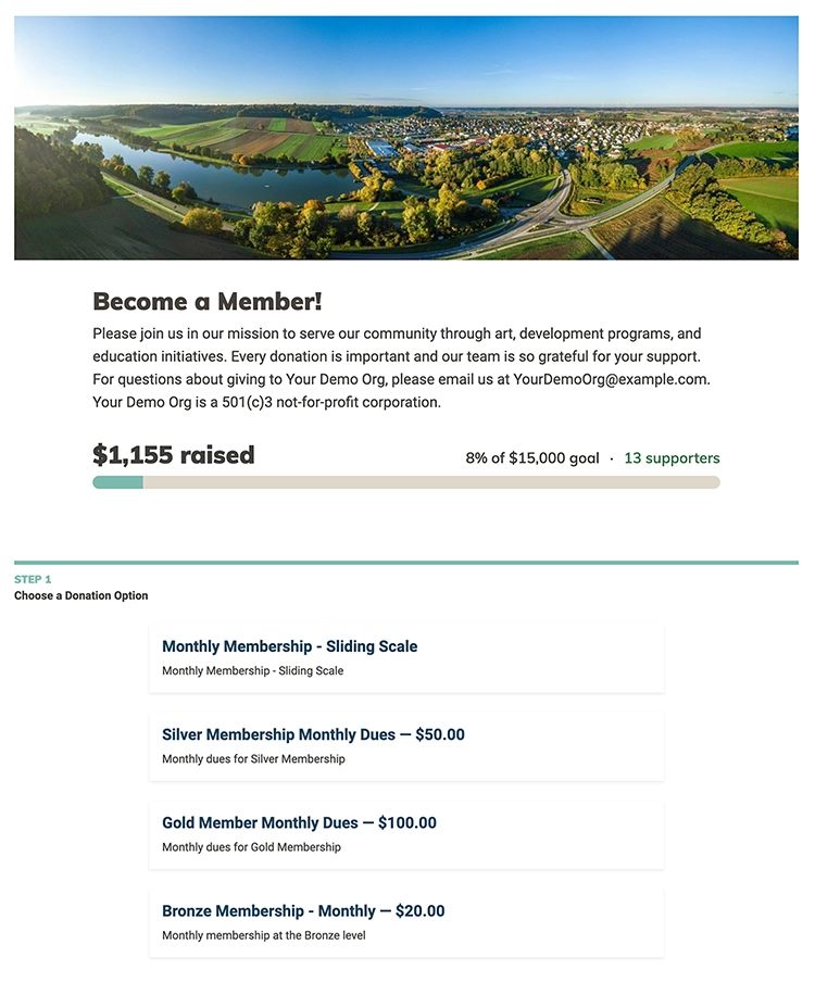 Online Fundraising — MonkeyPod screenshot