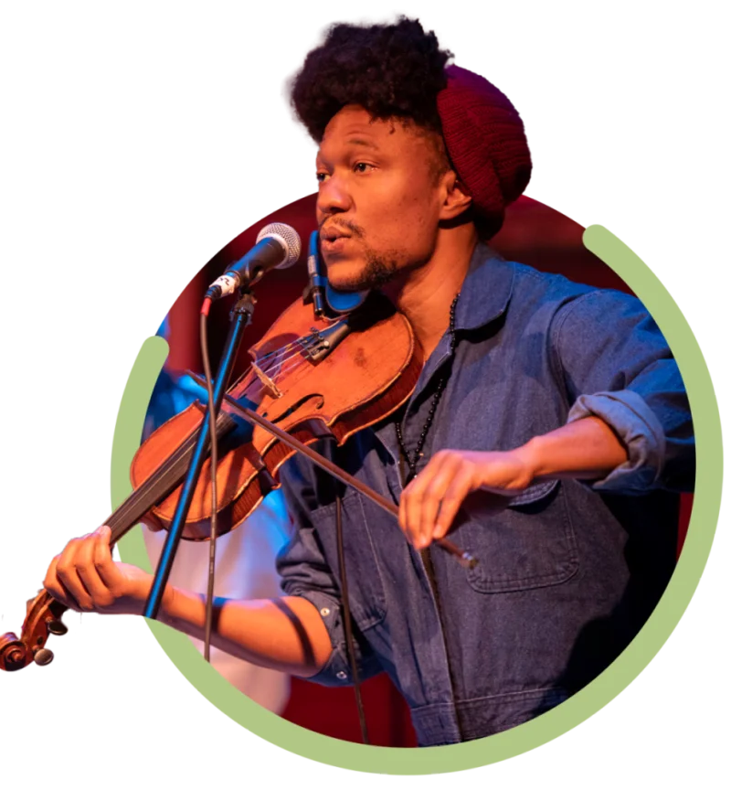 Violinist performing at Mineral Point Opera House